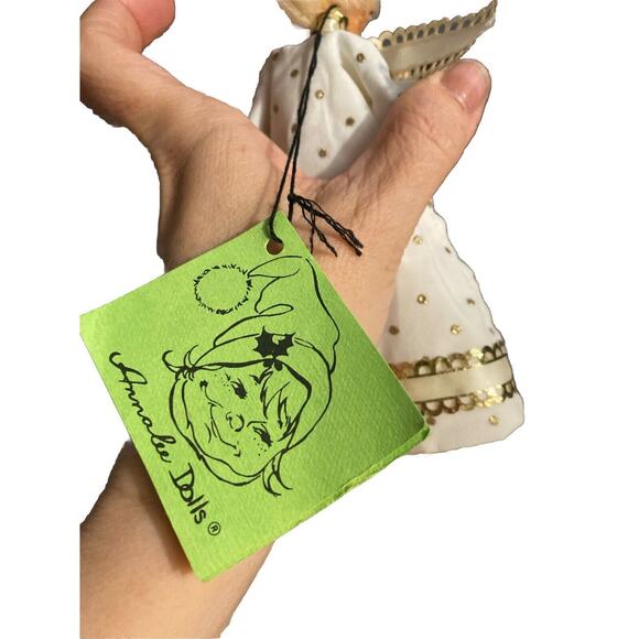 Annalee 7" Tree Top Angel in Gown with Gold Trim Doll 1987 ~ #713087 - Picture 5 of 8